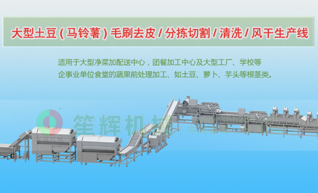 丹徒连续式土豆去皮清洗切割风干生产线